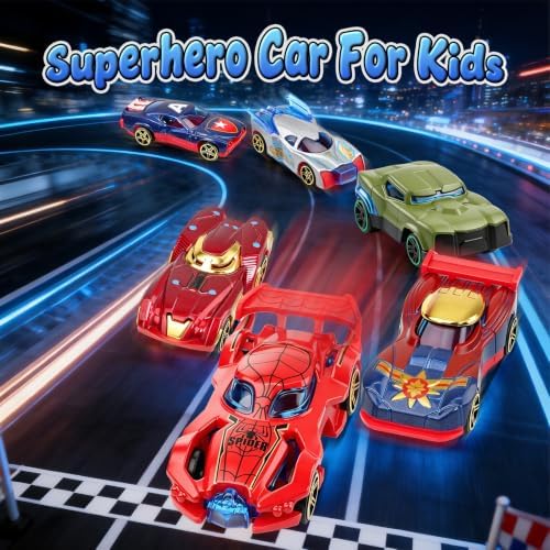 Spider Superhero Car Toys for Kids, 3 4 5 6 7 8 Year Old Boys Toys, Travel Toys, 3 4 5 6 7 8 Year Old Boys Girls Gifts Easter, Birthday, Christmas