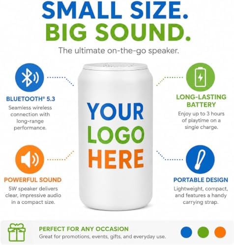 Custom Bluetooth 5.3 Wireless Speaker, 5W Rechargeable, 12 Pack - 1