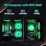 Gaming PC Desktop, Intel Core i5 14400F, RTX 4060, 32GB RAM, 1TB SSD, ARGB Fan, Tower Computer for Gaming and Office - Image 3