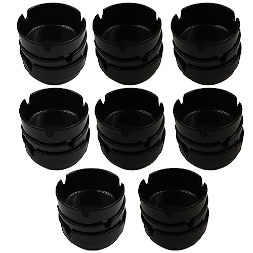 24 posacenere in melamina, colore nero, Ø 8 cm