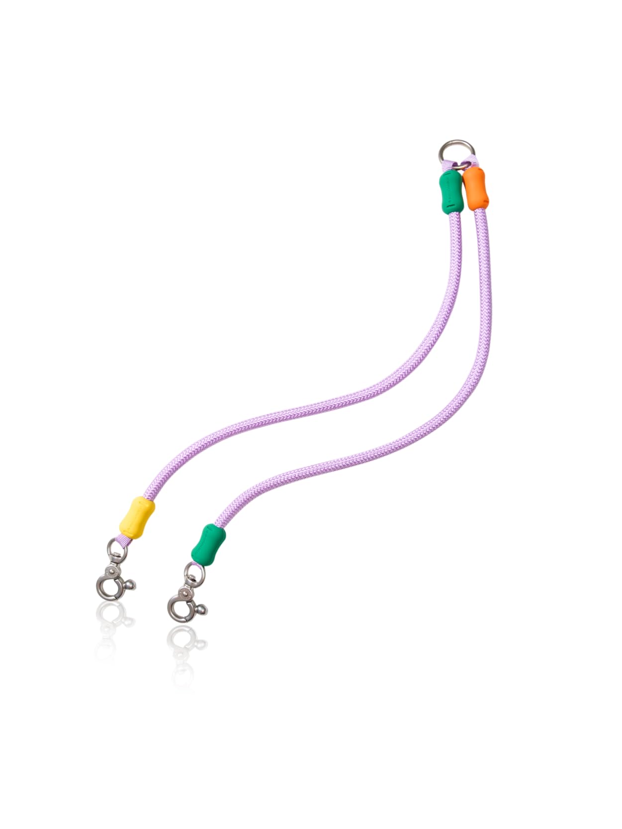 Maogoublue Double Dog Leash,2 Way Coupler Anti Chew No Tangle 360° Swivel, Dual Dog Lead Splitter with Double Clip for 2 Dogs Walking Over 44 lbs (Deep Grape Pearl, 20'')