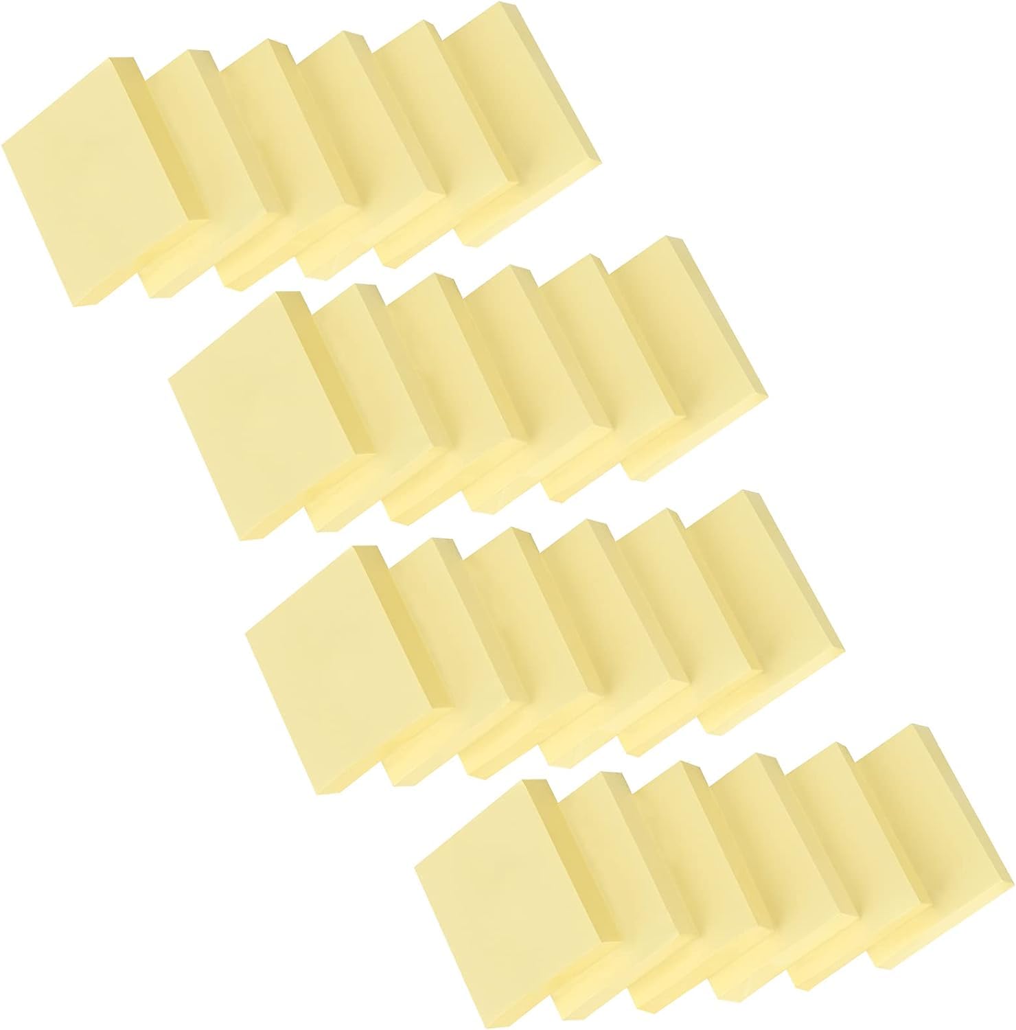 Foglietti Adesivi 51 x 38 mm 2400 Fogli Giallo Chiaro 24 Blocchetti