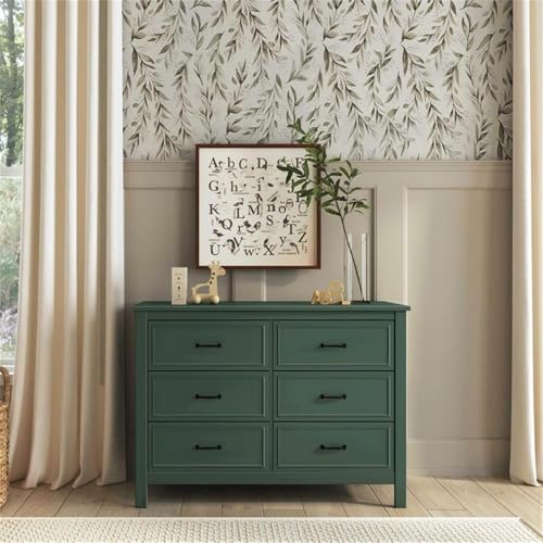 Image of Davinci Charlie 6-Drawer Double Dresser in Forest Green, GREENGUARD Gold Certified