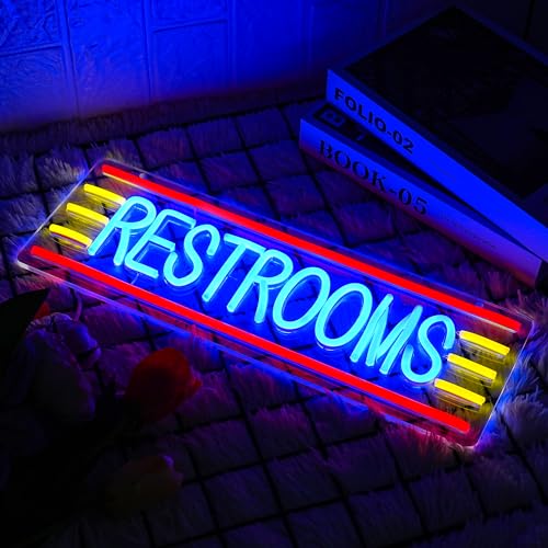 Image of Restroom Neon Sign for Business Toilet Neon Light Bathroom LED Neon Sign Restrooms LED Neon Light for Home Bar Shop Hotel Shop Mall Supermarket Decoration