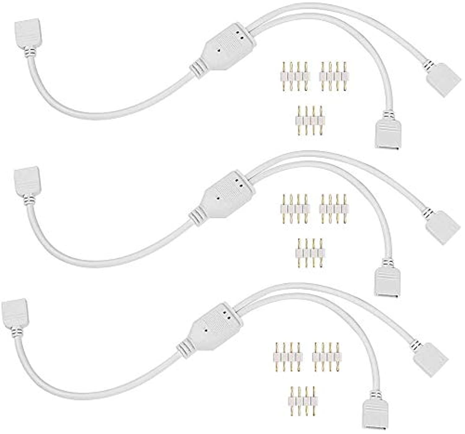 ZPT Electronics 4 pin LED Strip Light 1 to 2 Y splitter cable