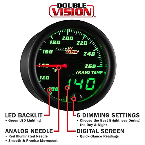 image for MaxTow Double Vision 260F Transmission Temperature Gauge Kit - Include