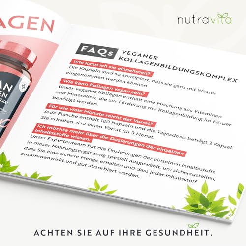 Vegane Kollagen Kapseln von Nutravita Pflanzliche Alternative