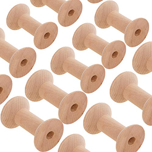 20pcs bobinas carretes de Madera Carretes de Madera Vacías Hilo Hecho de Madera para Almacenamiento de Hilo Cintas Adornos DIY (20pcs)