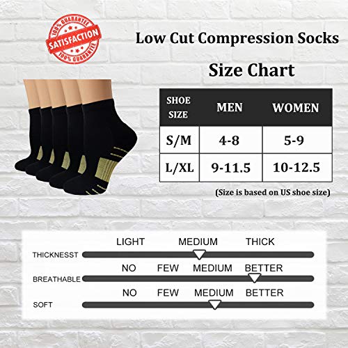 Copper Ankle Compression Socks For Women & Men - Plantar Fasciitis Arch Support Running Socks For Athletic #TOP5