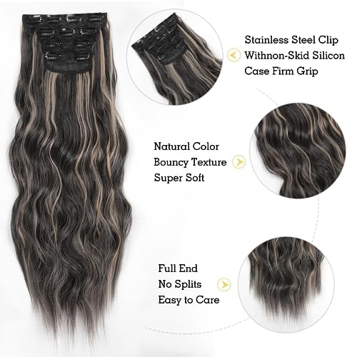 Extension cheveux naturel clip invisible bouclé long volume