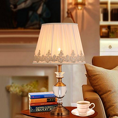 YanCui@ Lighting decorative Utility Table Lamp Crystal Table Lamp Bedroom Study Bedside Table , button switch