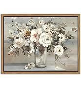 Framed Vintage Floral Canvas Wall Art 12x16 in