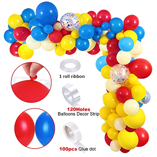 Golray 138Pcs Carnival Circus Balloon Garland Arch Kit For Kids Carnival Circus Theme Birthday Party Decorations Supplies, Carnival Decor With Happy Birthday Banner Circus Tent Lion Clown Head Popcorn #TOP3