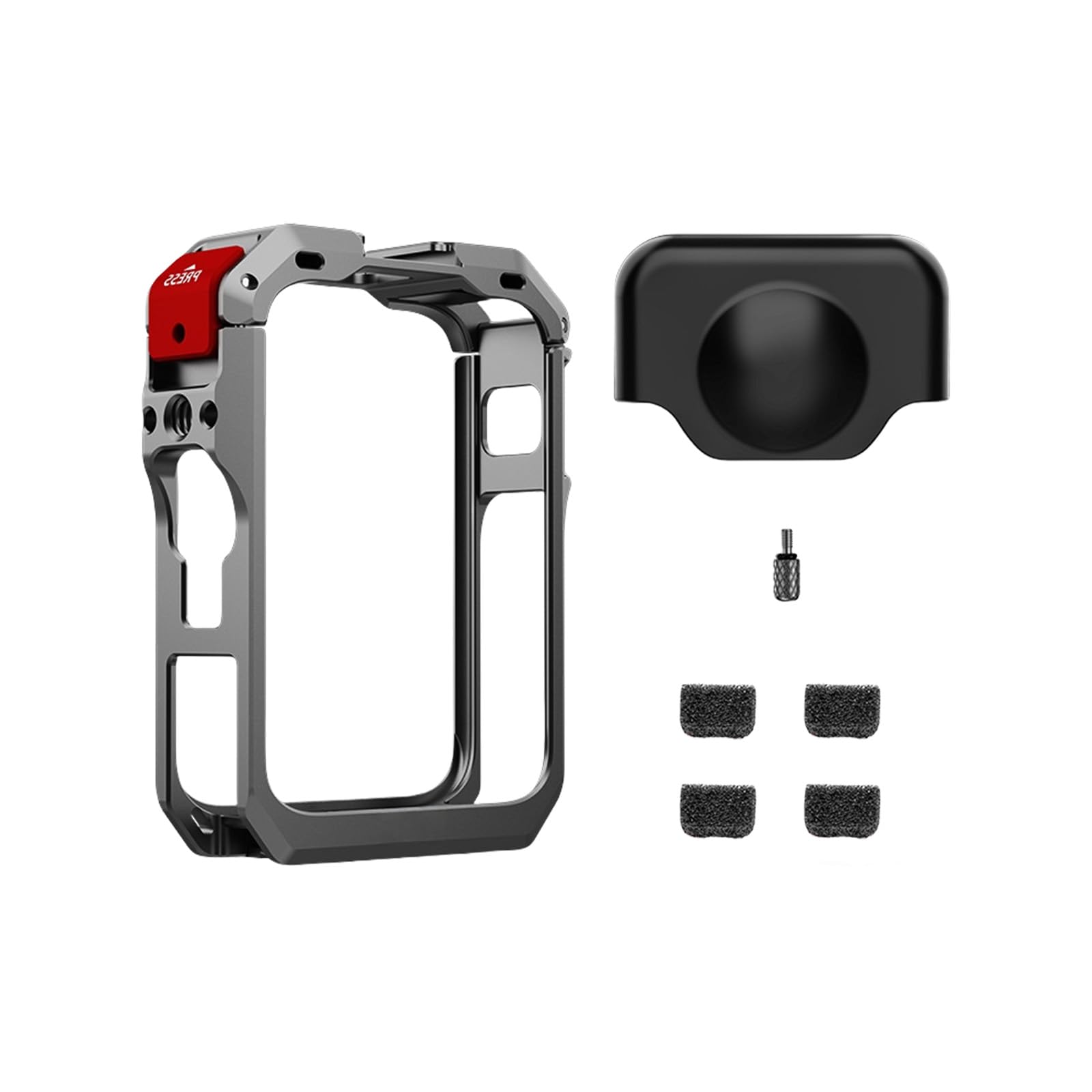 Boîtier multifonction en aluminium adapté pour les appareils photo à 360° améliorant le refroidissement, la portabilité compacte et l'intégration d'accessoires Cage de caméra antichoc
