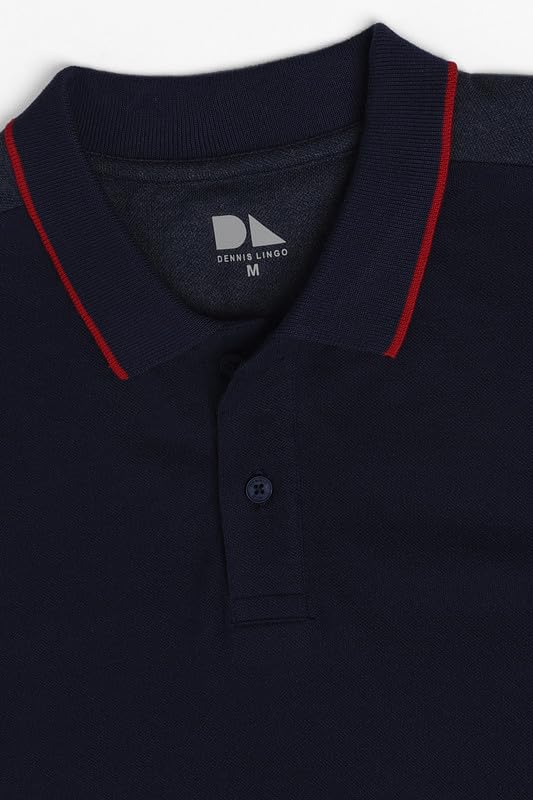 Image of Dennis Lingo Men's Slim fit Solid Black Polo T-Shirt