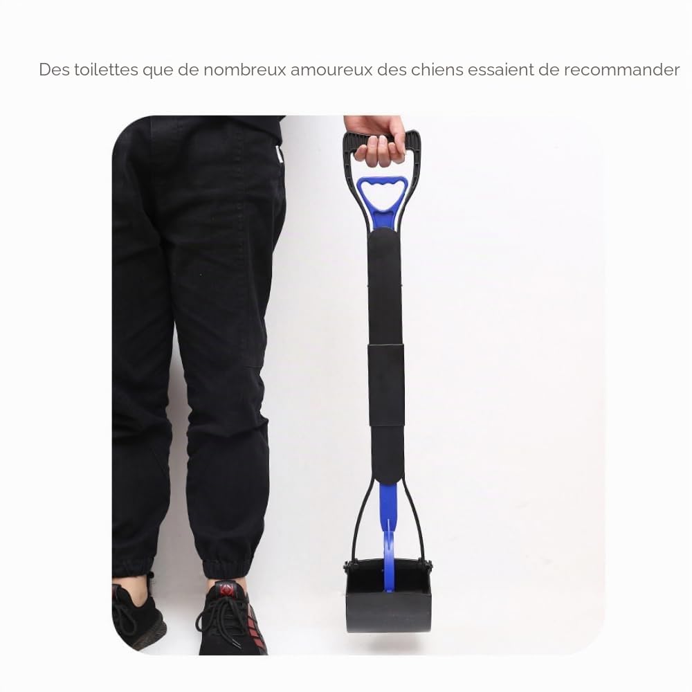 Pelle à déjections canines pour chiens de petite et grande taille, poignée de 81,3 cm de long, pliable, adaptée pour différentes surfaces