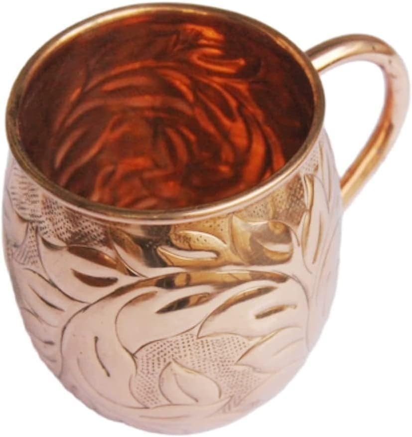 Pure Copper Unique Flower Design Moscow Mule Mug for gifting men women friends,TSSI Handicraft