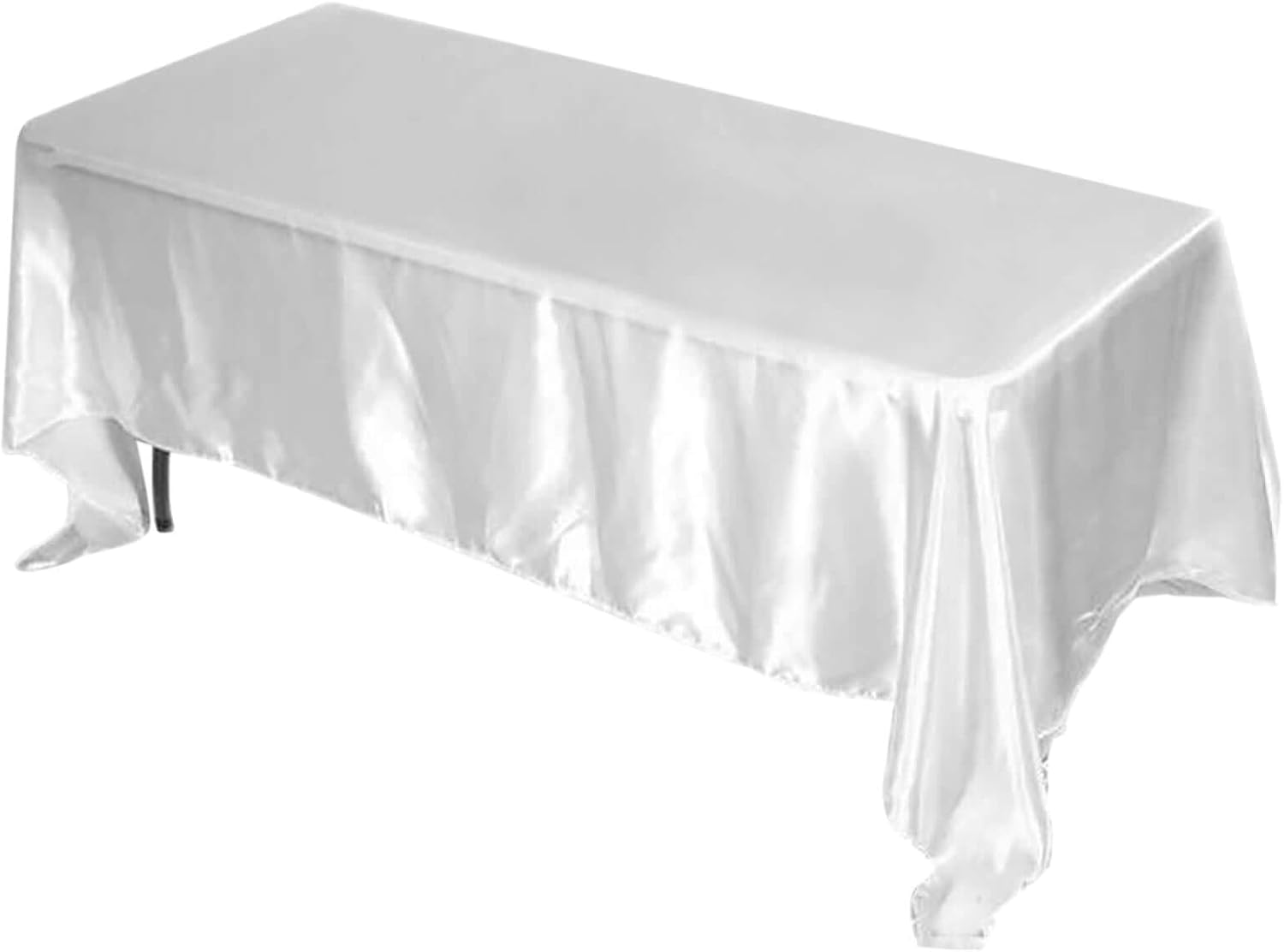 Efavormart 72x120 Rectangle White Wholesale Satin Tablecloth Banquet Linen Wedding Party Restaurant Tablecloth