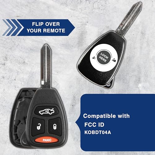 Mando de coche KeylessOption KOBDT04A carcasa de repuesto negra 5