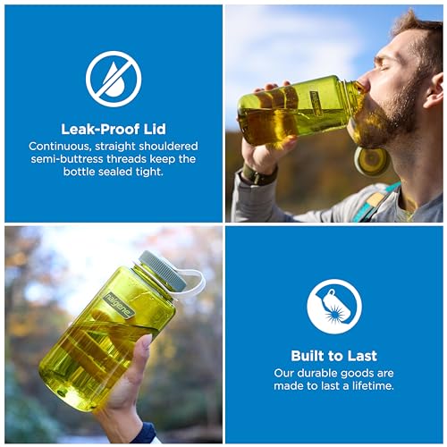 Image of Nalgene 32 oz Wide Mouth Water Bottle | BPA-Free, Durable & Leak Proof, Lightweight Bottle for Hiking & Gym, Work & Travel