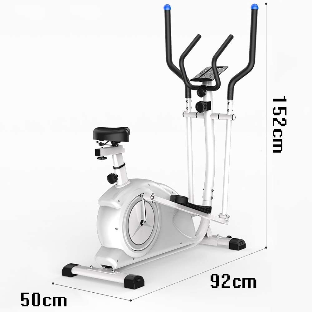 Elíptica magnética para uso doméstico, 8 niveles de resistencia, diseño compacto que ahorra espacio con mango ajustable y asiento para cardio