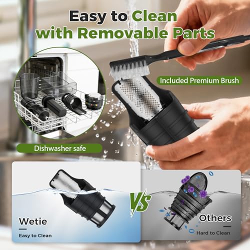 WETIE Cold Press Juicer, 3-in-1 Juicer Machines with 99% High Juice Yield - image 8