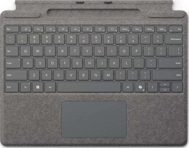 Microsoft Surface Pro Clavier avec Espace pour Stylo | Platine | QWERTY | Compatible avec Surface Pro Copilot+ PC (11e édition), Surface Pro 9 et Surface Pro 8