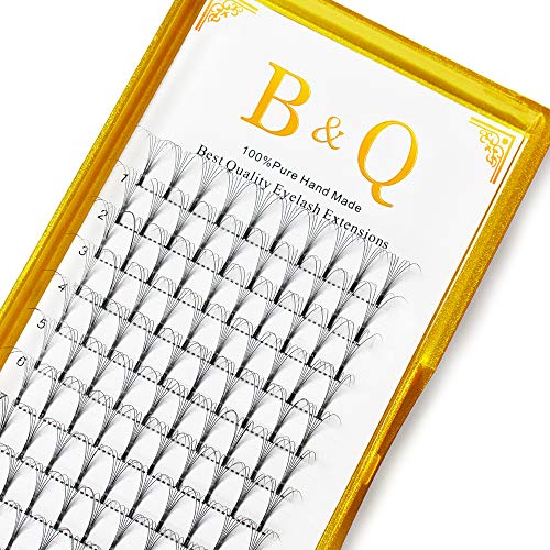 Premade Volume Eyelash Extensions 6D-C-0.10-13 Long Stem Premade Fans Eyelash Extensions 6D Volume Lash Extensions 9 to 18 mm Premade Volume Fans C D Curl Pre made Fans .07 .10 (6D-C-0.10,13 mm)