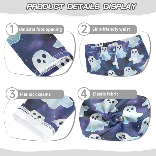 Girls Printed Leggings Yoga Pants Starry Ghost Pattern for Kids in 4t to 10 Years, 4T3