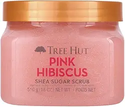 Tree Hut Esfoliante Pink Hibiscus Açúcar de karité, 532 ml, Ultra Hidratante e Esfoliante Scrub para Nutrição Essencial de Cuidados Corporais