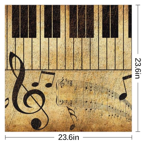 Piano Keyboard Notes Square Silk Scarf for Women Fashion Printed Satin Neck Silk Satin Bandana Lightweight Neckerchief Hair Wrap Scarves 23.6" x 23.6"2
