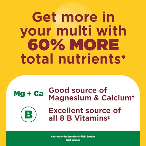 Nature Made Advanced Multivitamin Gummies for Adults, 90 Gummies | Women's and Men's Multivitamin Gummies with Magnesium Citrate, Calcium & B Vitamins, Daily Nutritional Support, 30 Day Supply - image 4
