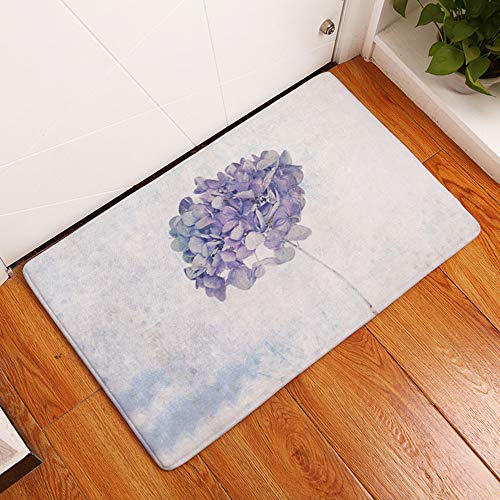 Sencillo Vida Alfombras de Baño Antideslizante Flores Alfombrilla de Baño Franela Suave para Sala de Estar Cocina Dormitorio de Interior Exterior, 40x60cm (G)