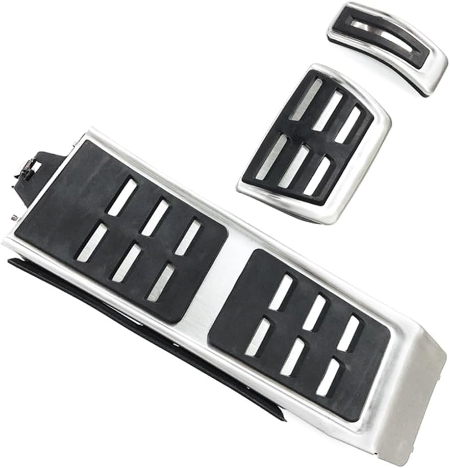 Cnamid5 LHD Car Footrest Brake Gas Pedals Protection Cover, Stainless Steel Auto Foot Pedal Kit For Audi A4 A5 A6 A7 A8 Q3 Q5, 3pcs/set