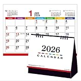【数字が見やすい】卓上カレンダー 2026年 1月はじまり ブラック 穴あきメモ 150ｍｍ×180ｍｍ (スタンダード)