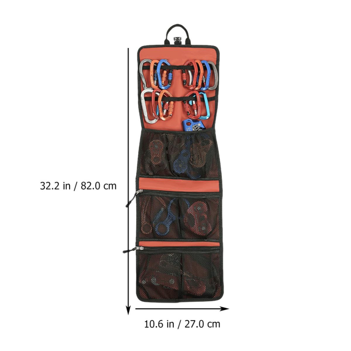 Sacca da Arrampicata Attrezzatura Nylon Porta Arancione | Portatile e Pieghevole, Protegge L'equipaggiamento, Organizzatore per Alpinismo e Gadget