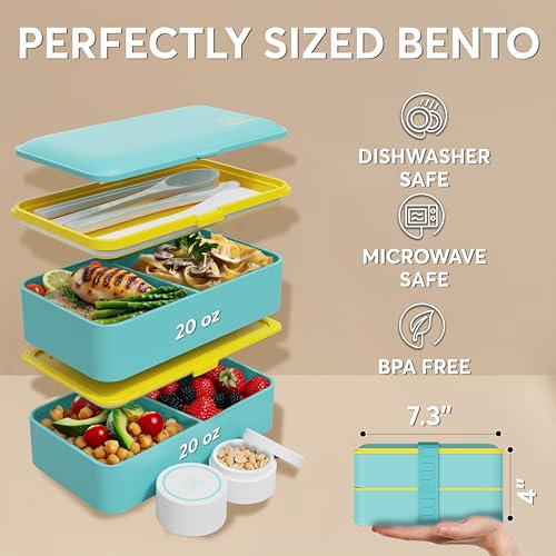 Image of Umami Bento Box Adult, Leakproof, All-in-1 Lunch Containers for Adults