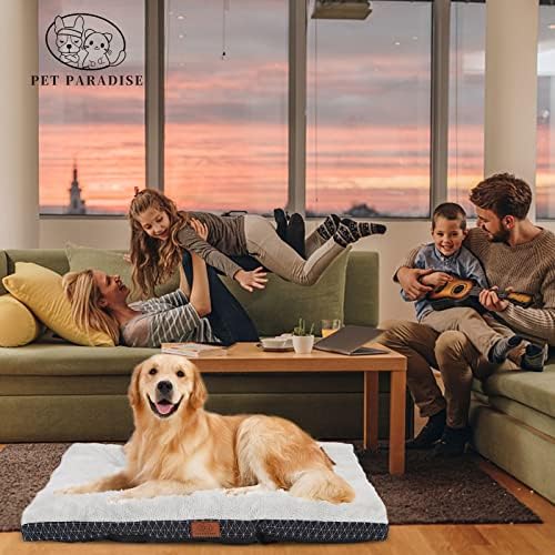 Pet Paradise Large Dog Bed For Sleeping & Ease Anxiety, Dog Beds With Waterproof And Anti-Slip Bottom, Can Be Used For Dog Crate, Ultra Soft Pet Mat Cushion For Medium And Large Pet -91x70cm