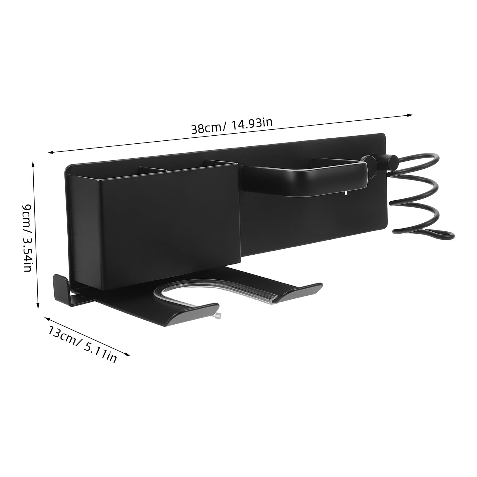 Kisangel Soporte de Pared para secador de Pelo, Organizador para secador, rizador y Plancha, Estante de Almacenamiento para baño, tocador y salón de Belleza.