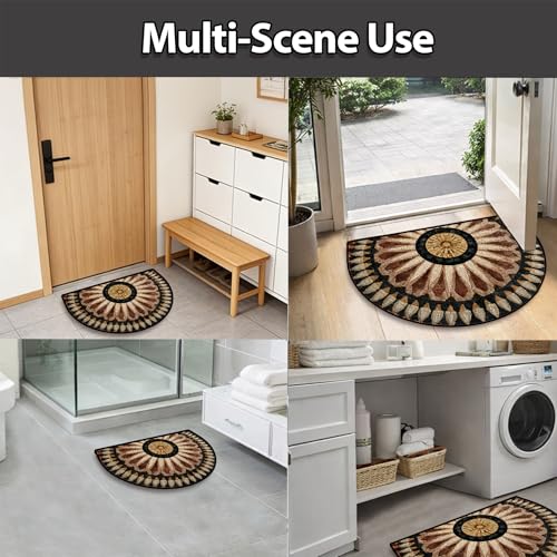 Tapete semicircular NYZE 61x91 cm flor lavable antideslizante miniatura 7