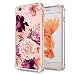 iPhone 6 Plus 6S Plus Case Women Flowers Floral Pattern Shockproof Protective Back Cover Flexible Slim Fit Soft Cases Clear with Cute Purple Rose Design for Apple iPhone 6 Plus 6S Plus 5.5 Inch Girls