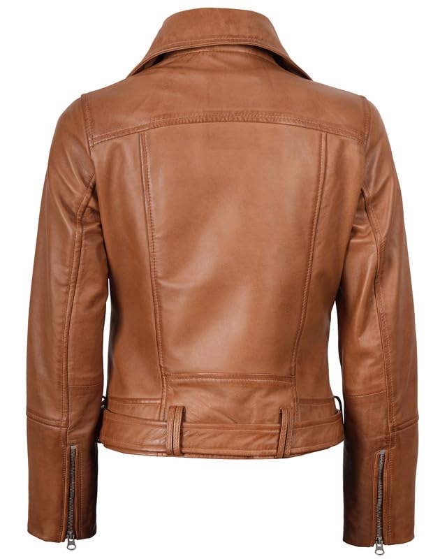 Image of Blingsoul Womens Real Leather Jacket - Asymmetrical Leather Jackets for Women