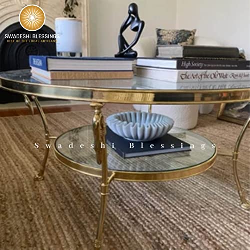 Swadeshi Blessings Handcrafted Marble Ruffle Bowl/Antique Scallop Bowl/Fruit Bowl/Vintage Ring Dish/Decorative Flower Bowl/Housewarming Gift/Wedding Gifts/Urli (12 Inches) #TOP1