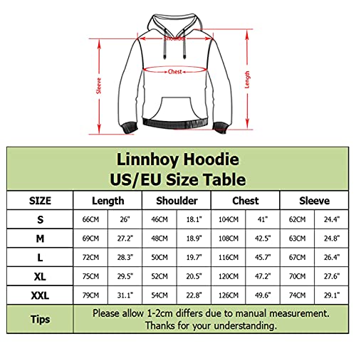 Linnhoy Moletom unissex com capuz estampado em 3D, casual, pulôver com bolsos grandes, Green40 Cool,