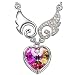 Necklace Gifts for Women Girls Her KATE LYNN On the wings of love SWAROVSKI Crystal Heart Pendant Necklace Christmas Anniversary Gifts for Her Birthday Gifts for Wife Mom Sister Daughter Granddaughter