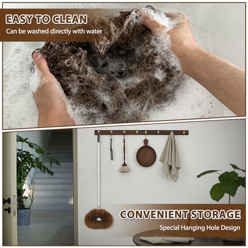 Image of Ceiling Fan Cleaner Duster High Ceiling Extended Fan Blade Cleaner from 13 to 50 Inch Reusable Microfiber Ceiling Fan Duster with Extension Handle for Furniture Bookshelves Wall Door (Brown)
