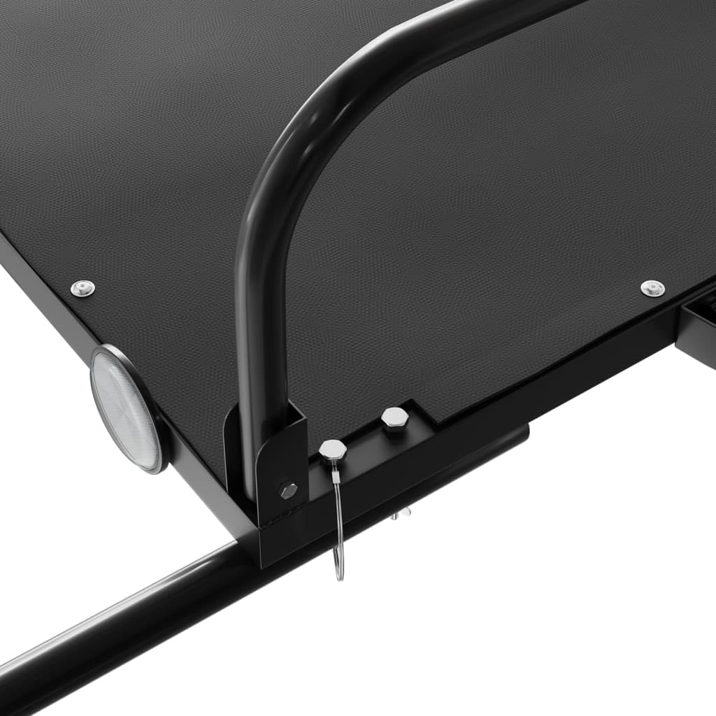 vidaXL Rimorchio da Bici Nero 126x63x34 cm in Ferro, rimorchio per bicicletta, rimorchio per carico da bicicletta, passeggino per bici
