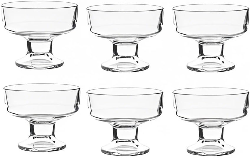 6-Piece Clear Mini Footed Glass Ice Cream Bowls Versatile Dessert Bowls and Cups Suitable for Party Scenarios Such as Desserts Fruits Nuts Cocktails 6.3 oz (amber color)