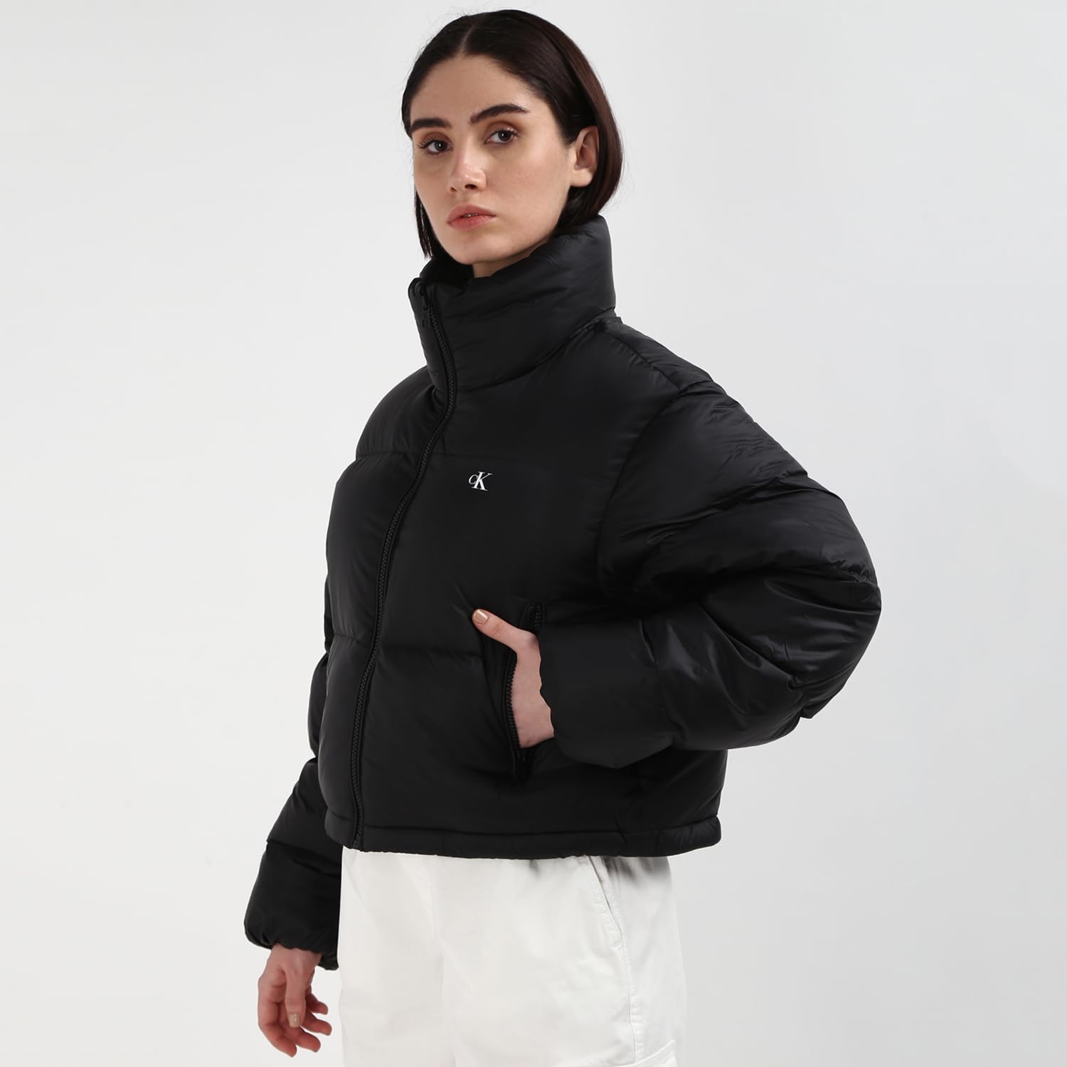 Calvin Klein Jeans Donna Piumino Down Cropped Puffer Corto