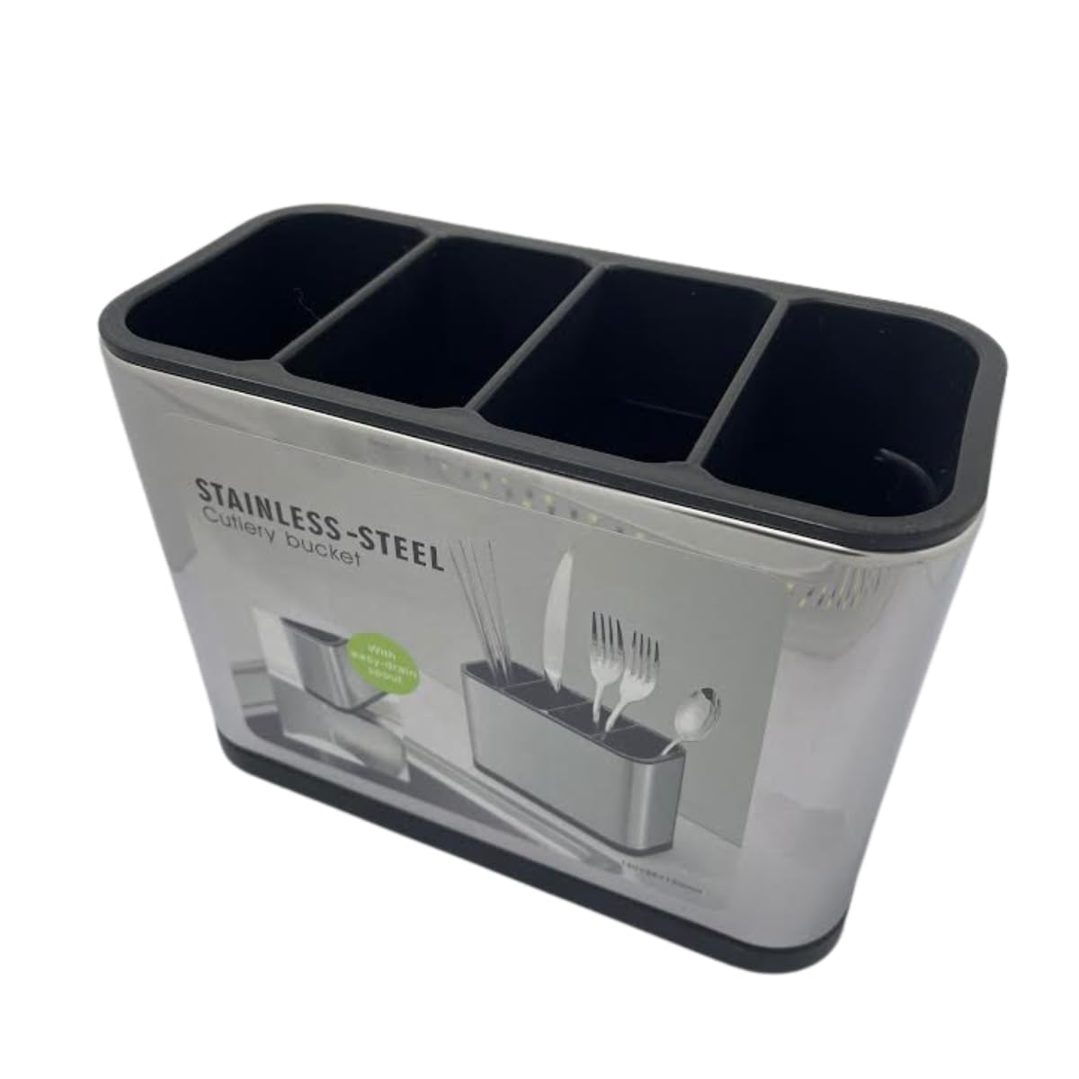 Escorredor de Talheres Inox com 4 Divisórias e Escape de água